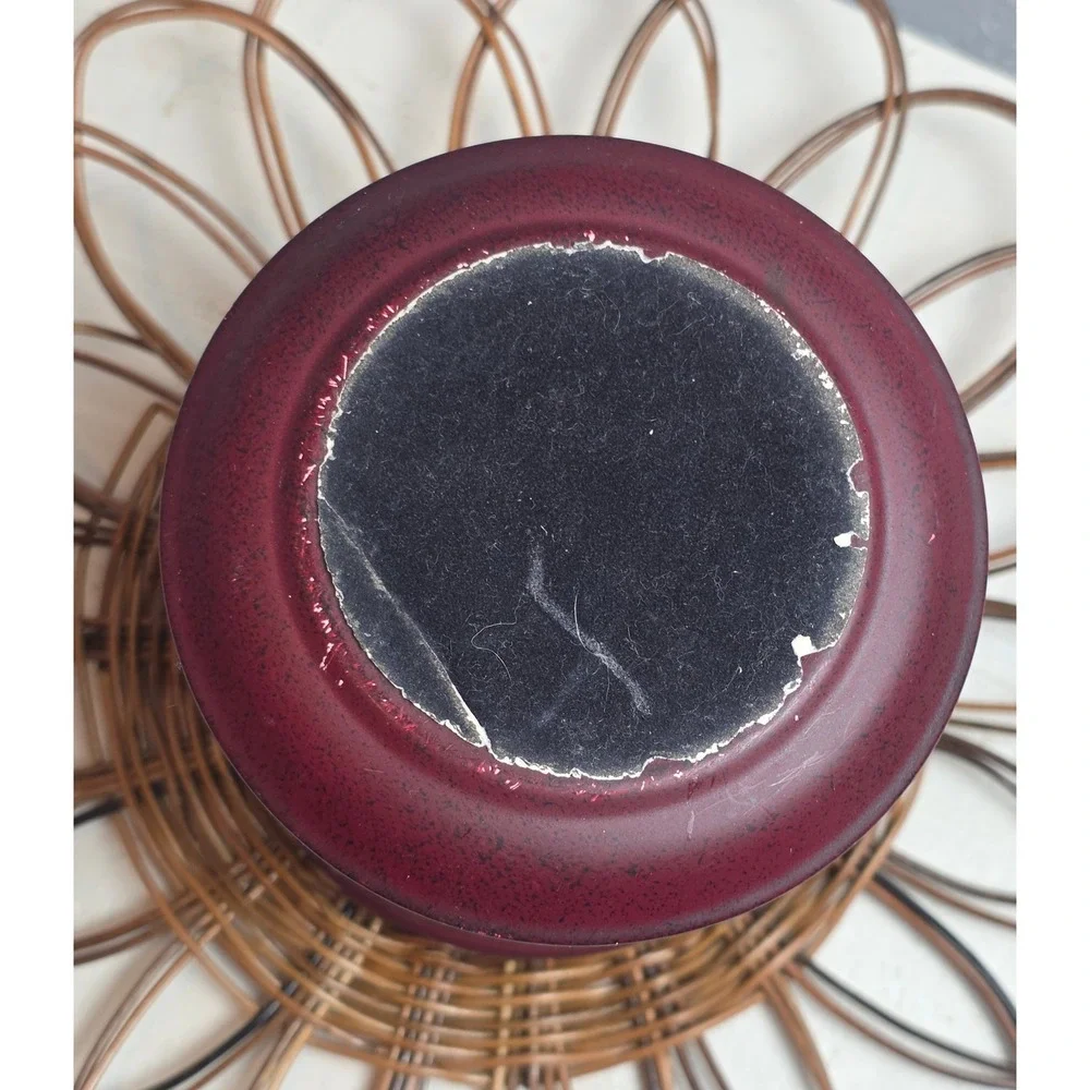 Rustic Burgundy Red Metal‎ Heart Lantern Etched Glass Tea Light Holder